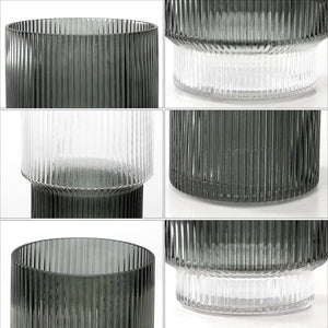 Safavieh Zinc, Elegant Blue-grey Fluted Glass Vase Set Of 3 - Perfect For Floral Arrangements & Decor Blue Grey Glass Rdc4034a-set3