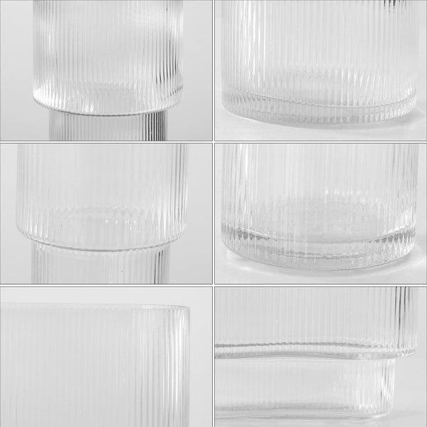 Safavieh CEVA, Elegant Clear Fluted Glass Vase Set of 3 - Perfect for Centerpieces & Stylish Home Decor RDC4036A-SET3