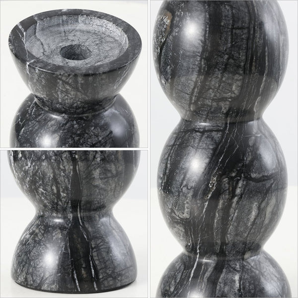 Safavieh Rhodes, Elegant Grey Marble Candle Holder Set Of 2 – Versatile For Pillar & Taper Candles, Chic Decor Grey Marble Rdc4037a-set2