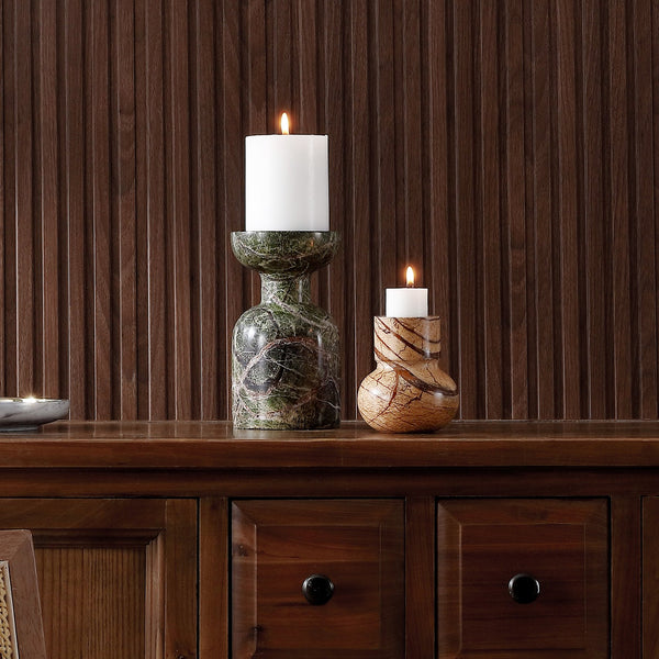 Safavieh Odessa, Luxurious Multi-pillar/Taper Marble Candle Holder Set Of 2 - Elevate Your Home Décor! Multi Marble Rdc4038a-set2