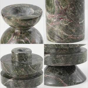 Safavieh Thea, Elegant Green Marble Candle Holder Set Of 2 – Artful Taper & Pillar Display For Home Décor Green ,Red Marble Rdc4039a-set2