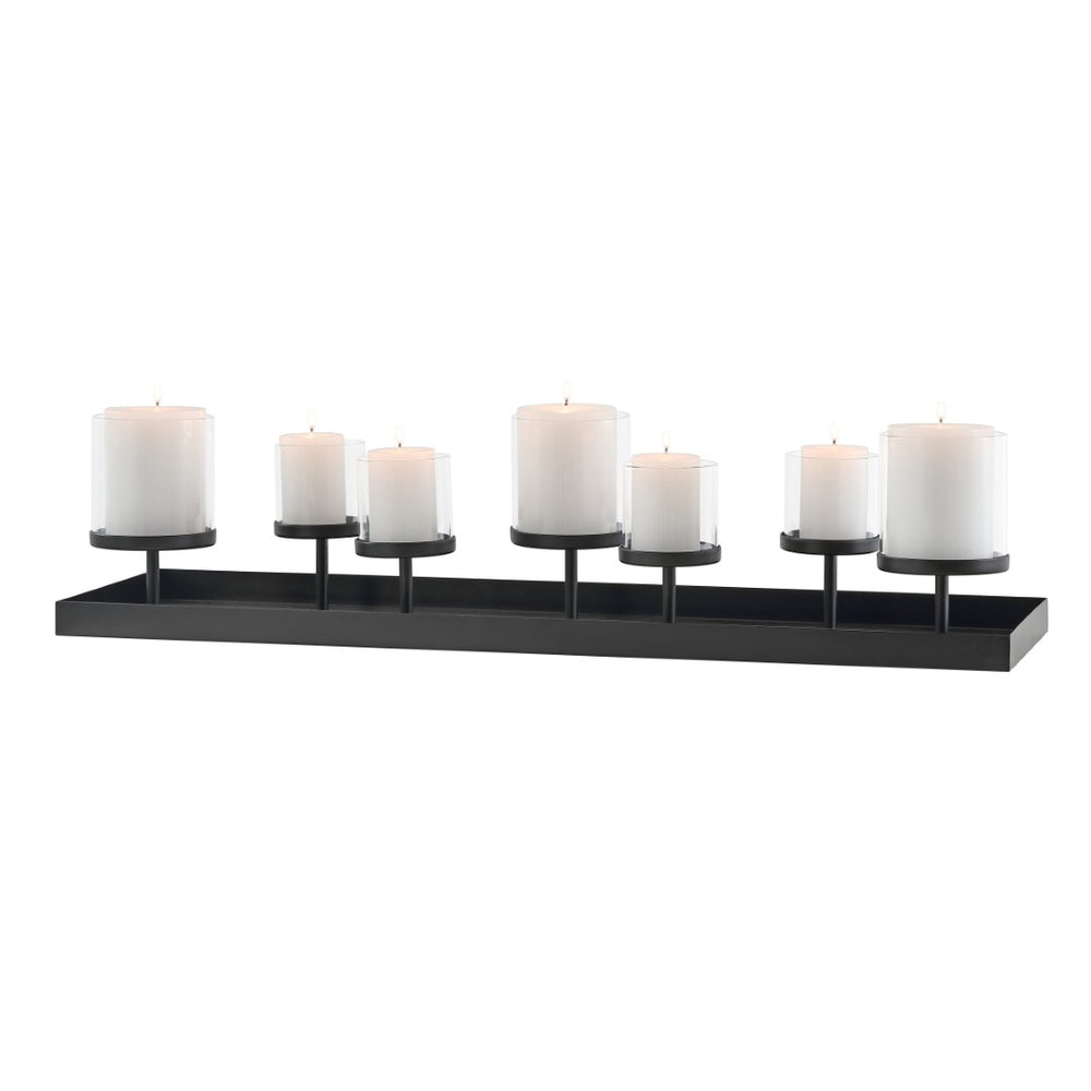 Safavieh KIKI, Modern Black Metal & Clear Glass Candle Holder - Stylish Centerpiece for Any Decor Style RDC4040A