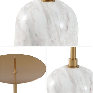 Safavieh Hara, Elegant White/Gold Marble & Metal Candle Holder Set Of 2 - Modern Chic Home Décor Accent White ,Gold Marble+Iron Rdc4042a-set2