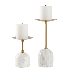 Safavieh Hara, Elegant White/Gold Marble & Metal Candle Holder Set Of 2 - Modern Chic Home Décor Accent White ,Gold Marble+Iron Rdc4042a-set2