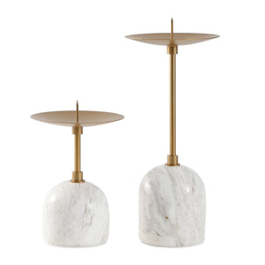 Safavieh Hara, Elegant White/Gold Marble & Metal Candle Holder Set Of 2 - Modern Chic Home Décor Accent White ,Gold Marble+Iron Rdc4042a-set2