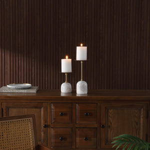 Safavieh Hara, Elegant White/Gold Marble & Metal Candle Holder Set Of 2 - Modern Chic Home Décor Accent White ,Gold Marble+Iron Rdc4042a-set2