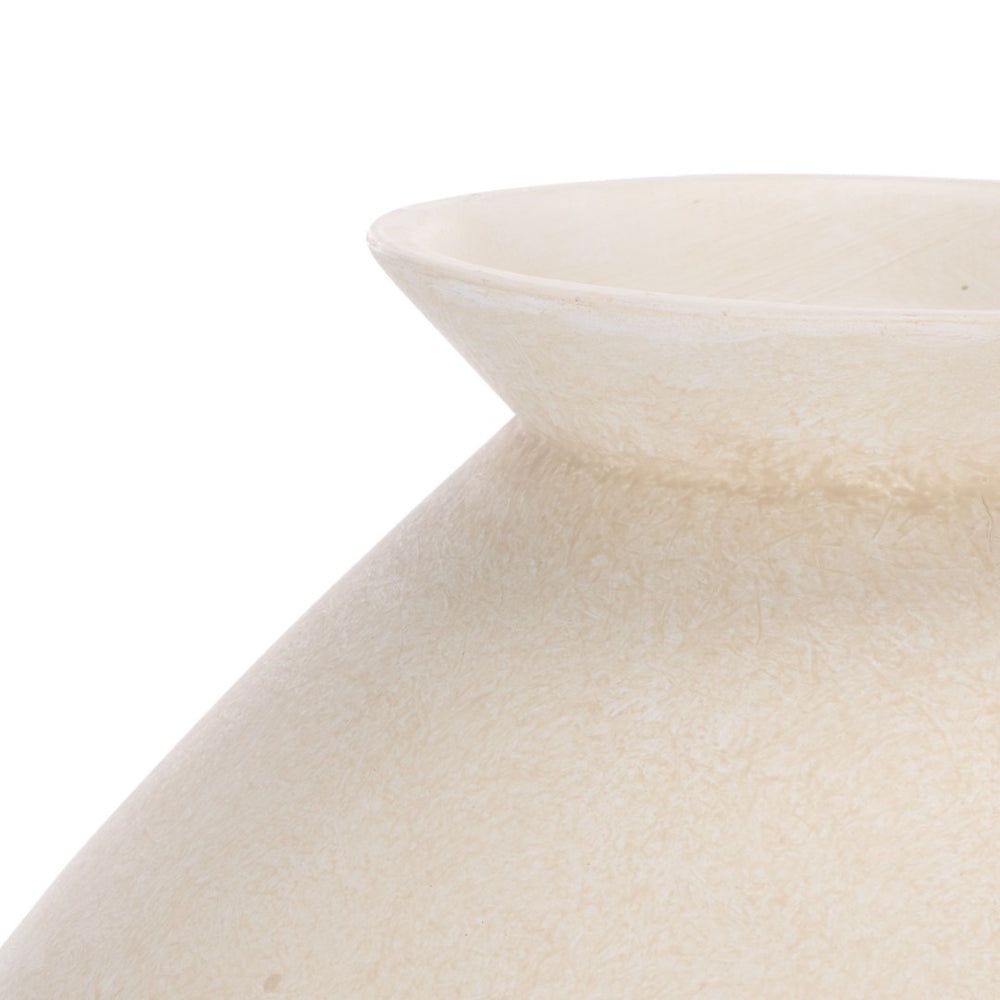 Safavieh NICO,LINEN/WHITE, Asymmetrical Rustic Ceramic Vase - Stylish Decorative Piece for Modern Interiors RDC4045A