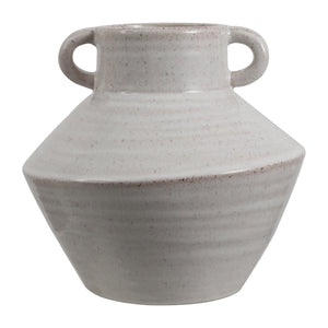 Lina, Ceramic Antique Glaze Vase With Side Handles — 9" Sculptural Accent For Fresh Or Dried Florals