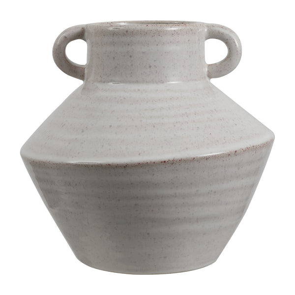 Lina, Ceramic Antique Glaze Vase With Side Handles — 9" Sculptural Accent For Fresh Or Dried Florals