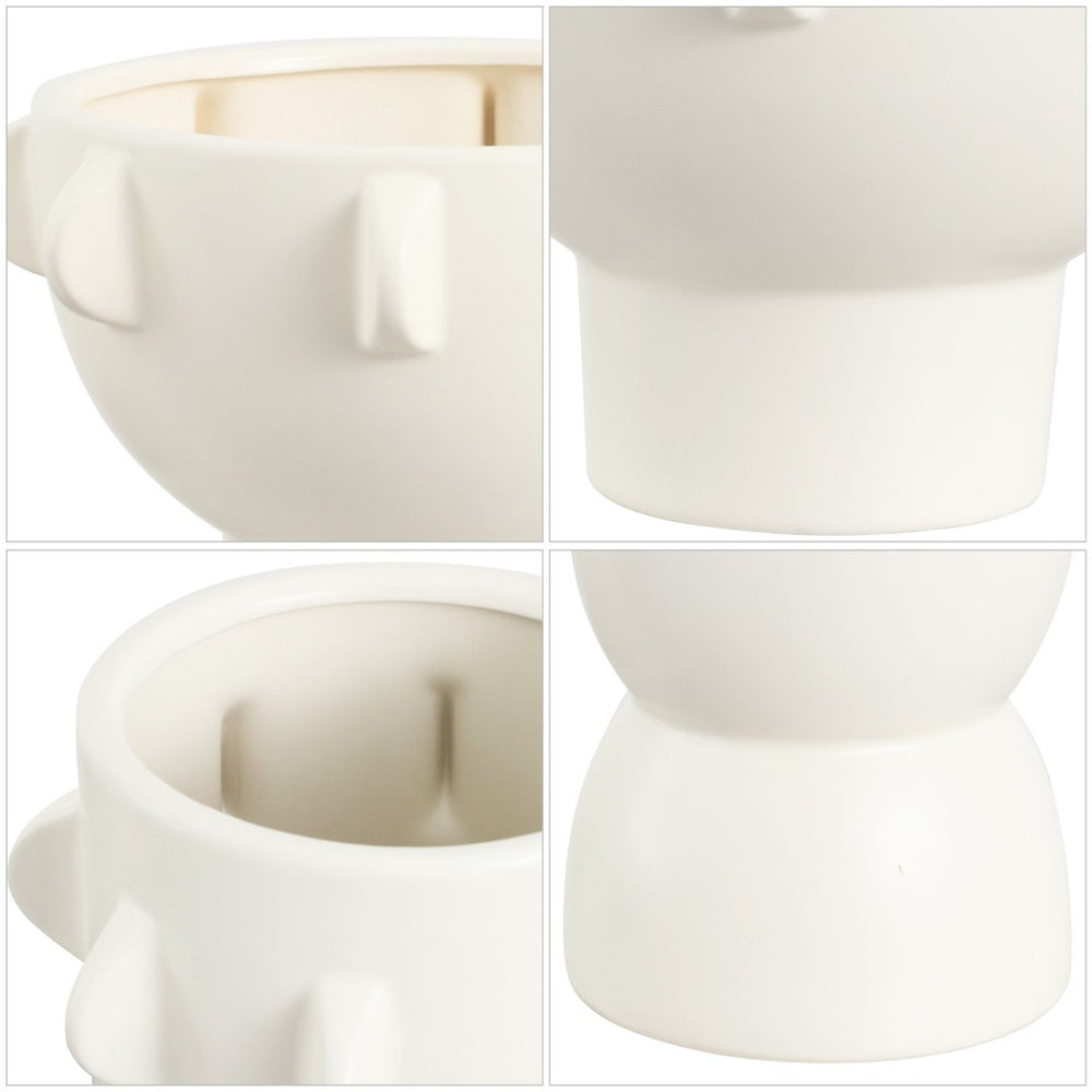 Safavieh AMIA, Off-White Ceramic Tab Vase Set of 2 - Modern Minimalist Accents for Any Decor Style RDC4047A-SET2