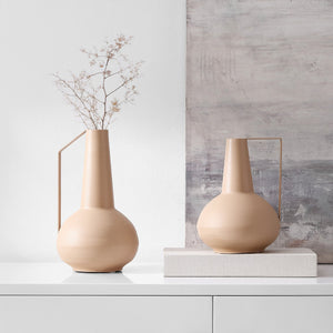 Safavieh Rafe, Beige Iron Vase Set Of 2 - Modern Metal Decor For Living Room, Entryway & Stylish Centerpieces Beige Metal (100%Iron) Rdc4049a-set2