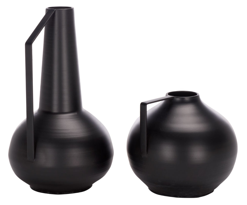 Safavieh LUCA, Modern Black Iron Vase Set of 2 - Industrial Elegance for Dried Floral Arrangements & Decor RDC4050A-SET2