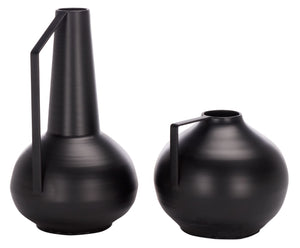 Safavieh LUCA, Modern Black Iron Vase Set of 2 - Industrial Elegance for Dried Floral Arrangements & Decor RDC4050A-SET2