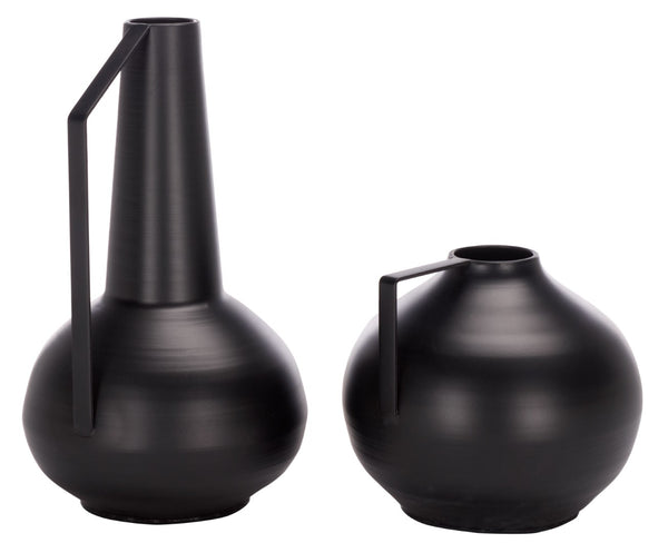 Safavieh LUCA, Modern Black Iron Vase Set of 2 - Industrial Elegance for Dried Floral Arrangements & Decor RDC4050A-SET2