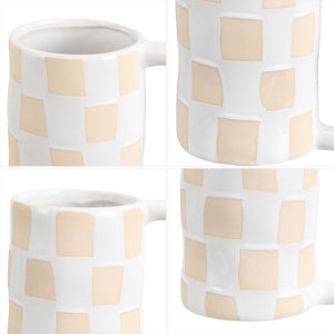 Safavieh Anika, Stunning White/Beige Ceramic Vase Set Of 2 With Wavy Handles For Artistic Home Decor White ,Beige Ceramic Rdc4051a-set2