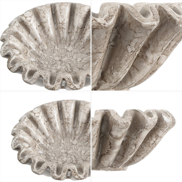 Safavieh Soho, Charcoal Ruffle Bowl Set Of 2 - Elegant Resin Decor With Unique Design For Home Styling Charcoal Resin Rdc4052a-set2