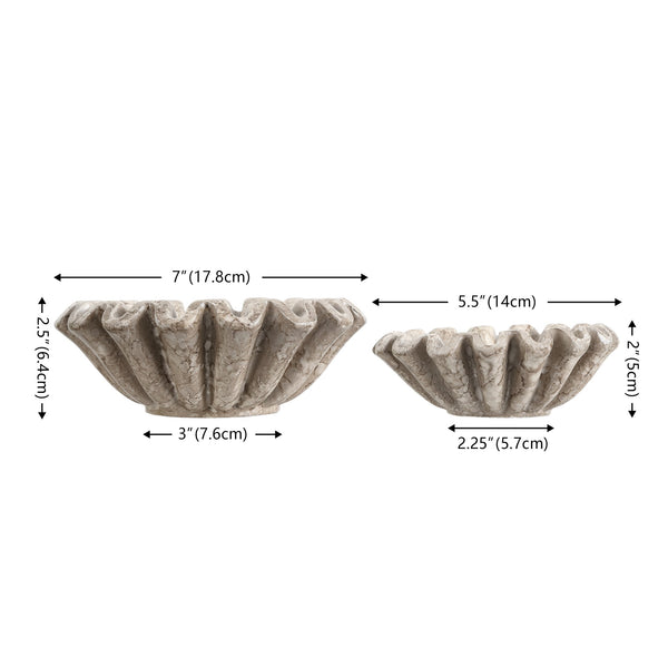 Safavieh Soho, Charcoal Ruffle Bowl Set Of 2 - Elegant Resin Decor With Unique Design For Home Styling Charcoal Resin Rdc4052a-set2