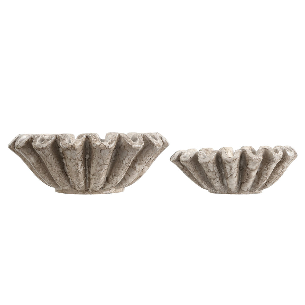 Safavieh Soho, Charcoal Ruffle Bowl Set Of 2 - Elegant Resin Decor With Unique Design For Home Styling Charcoal Resin Rdc4052a-set2