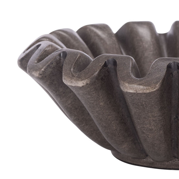 Safavieh SOHO, Charcoal Ruffle Bowl Set - Elegant Resin Decor for Modern Home Accents & Floral Arrangements RDC4052B-SET2