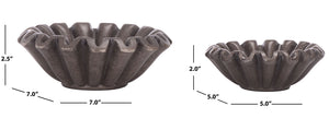 Safavieh SOHO, Charcoal Ruffle Bowl Set - Elegant Resin Decor for Modern Home Accents & Floral Arrangements RDC4052B-SET2