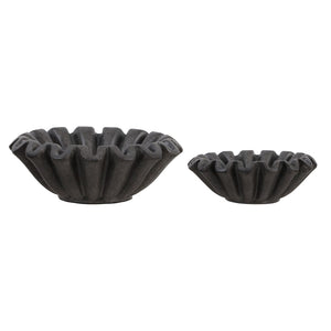 Safavieh Soho, Ruffle Bowl Set Of 2 - Elegant Resin Decor For Home, Perfect For Flowers & Stylish Display Charcoal 100% Resin Rdc4052b-set2