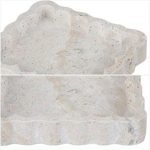 Safavieh Cova, Elegant Greige Marble Scalloped Catchall For Keys, Jewelry & Small Treasures - Stylish Decor Greige 100% Marble Rdc4053a