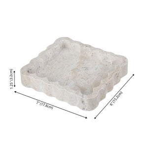 Safavieh Cova, Elegant Greige Marble Scalloped Catchall For Keys, Jewelry & Small Treasures - Stylish Decor Greige 100% Marble Rdc4053a
