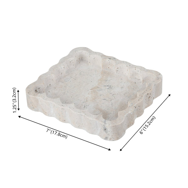 Safavieh Cova, Elegant Greige Marble Scalloped Catchall For Keys, Jewelry & Small Treasures - Stylish Decor Greige 100% Marble Rdc4053a