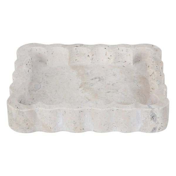 Safavieh Cova, Elegant Greige Marble Scalloped Catchall For Keys, Jewelry & Small Treasures - Stylish Decor Greige 100% Marble Rdc4053a