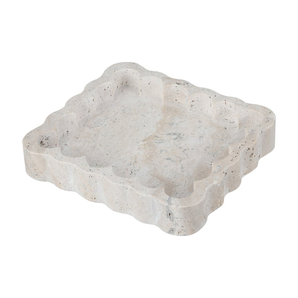 Safavieh Cova, Elegant Greige Marble Scalloped Catchall For Keys, Jewelry & Small Treasures - Stylish Decor Greige 100% Marble Rdc4053a