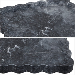Safavieh Ava, Charcoal Marble Scalloped Tray – Elevate Your Decor With Timeless Elegance And Luxury Finish Charcoal 100% Marble Rdc4054a