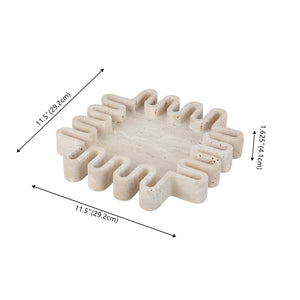 Safavieh Mia, Elegant Tan Travertine Large Tray - Sculptural Centerpiece For Sophisticated Home Decor Tan 100% Marble Rdc4055a