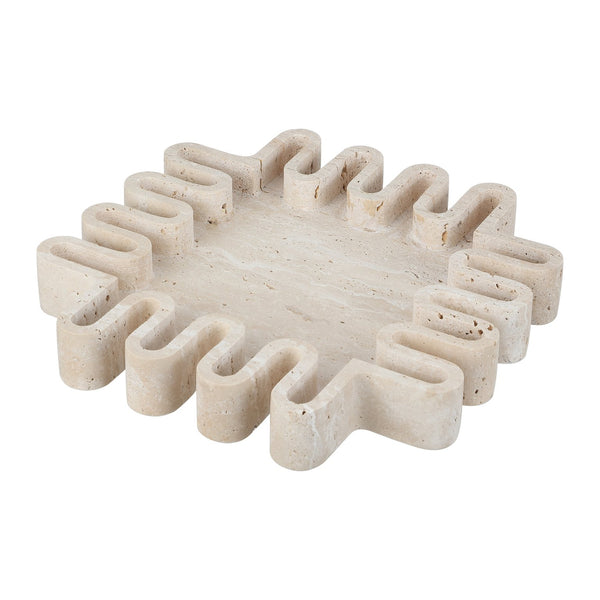 Safavieh Mia, Elegant Tan Travertine Large Tray - Sculptural Centerpiece For Sophisticated Home Decor Tan 100% Marble Rdc4055a