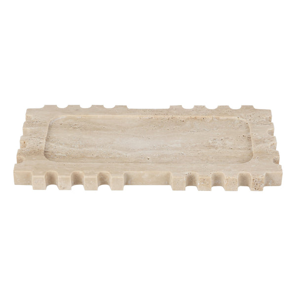 Safavieh Lulu, Elegant Sand Travertine Tray - Versatile Marble Decor For Coffee Tables, Vanities & More Tan 100% Marble Rdc4057a
