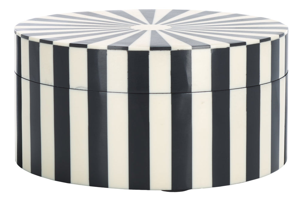 Safavieh Charli, Elegant Black/Ivory Decorative Box Set Of 2 - Chic Resin & Mdf Storage For Home Decor Black ,Ivory Resin+Mdf Rdc5000a-set2