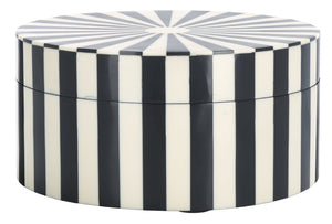 Safavieh CHARLI, Elegant Black/Ivory Decorative Box Set of 2 - Chic Storage for Modern Home Accents & Style RDC5000A-SET2