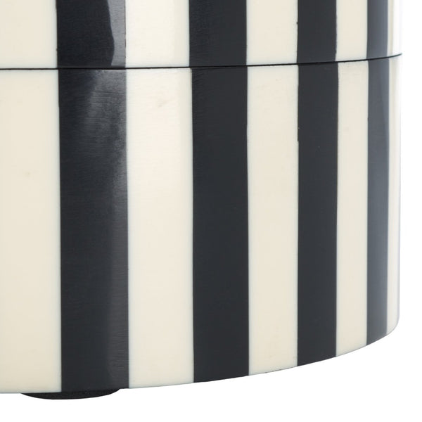 Safavieh CHARLI, Elegant Black/Ivory Decorative Box Set of 2 - Chic Storage for Modern Home Accents & Style RDC5000A-SET2
