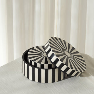 Safavieh CHARLI, Elegant Black/Ivory Decorative Box Set of 2 - Chic Storage for Modern Home Accents & Style RDC5000A-SET2