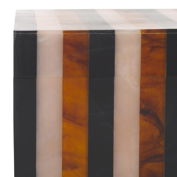 Safavieh INA, Elegant Black/Brown Decorative Box Set of 2 for Stylish Organization in Any Room RDC5001A-SET2