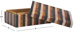 Safavieh INA, Elegant Black/Brown Decorative Box Set of 2 for Stylish Organization in Any Room RDC5001A-SET2