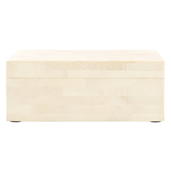 Safavieh Sabi, Elegant Antique Ivory Decorative Box Set Of 2 - Chic Faux Bone & Resin Storage Solution Antique Ivory ,Faux Bone Resin+Mdf Rdc5002a-set2