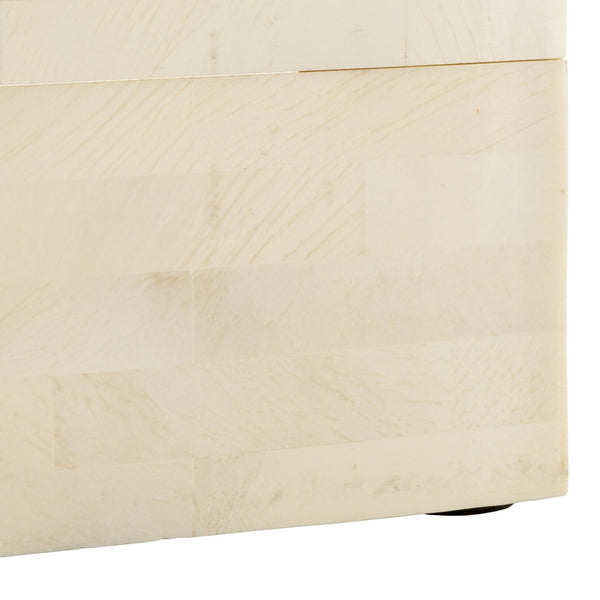 Safavieh Sabi, Elegant Antique Ivory Decorative Box Set Of 2 - Chic Faux Bone & Resin Storage Solution Antique Ivory ,Faux Bone Resin+Mdf Rdc5002a-set2