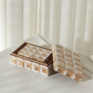 Safavieh ARIA, Elegant Antique Ivory & Natural Brown Decorative Box Set – Stylish Storage for Keepsakes & Accents RDC5003A-SET2
