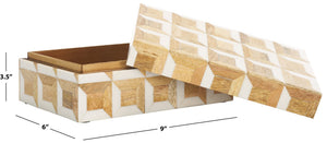 Safavieh ARIA, Elegant Antique Ivory & Natural Brown Decorative Box Set – Stylish Storage for Keepsakes & Accents RDC5003A-SET2