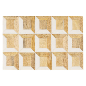 Safavieh Aria, Elegant Antique Ivory Decorative Box Set 2 - Natural Wood Storage With Geometric Charm Antique Ivory ,Natural Brown Resin+Mango Wood+Mdf Rdc5003a-set2