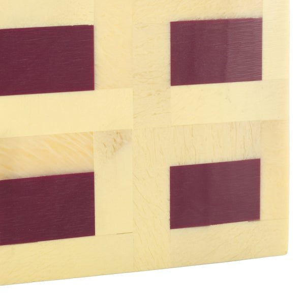 Safavieh Sati, Stylish Muted Yellow/Burgundy Decorative Box Set Of 2 For Elegant Home Storage Solutions Assorted ,Multi Resin+Mdf Rdc5005a-set2