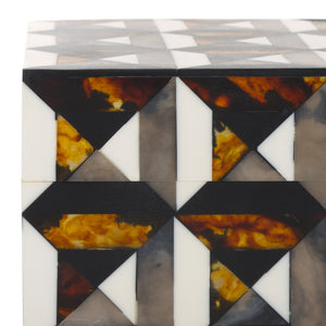 Safavieh Ani, Elegant Decorative Box Set Of 2 In Ivory/Brown - Versatile Storage With Striking Pattern Ivory ,Brown Resin+Mdf Rdc5006a-set2