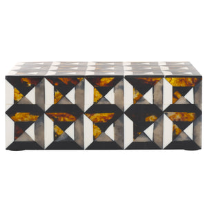 Safavieh Ani, Elegant Decorative Box Set Of 2 In Ivory/Brown - Versatile Storage With Striking Pattern Ivory ,Brown Resin+Mdf Rdc5006a-set2