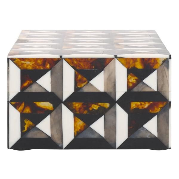 Safavieh Ani, Elegant Decorative Box Set Of 2 In Ivory/Brown - Versatile Storage With Striking Pattern Ivory ,Brown Resin+Mdf Rdc5006a-set2