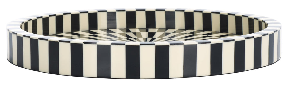 Safavieh Charli, Stunning Black/Ivory Circle Tray - Elegant Resin & Mdf Design For Home Decor & Serving Black ,Ivory Resin+Mdf Rdc5007a